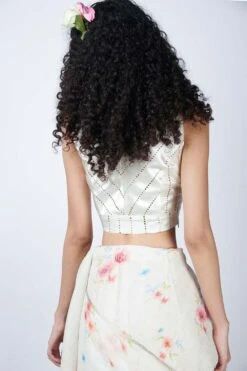 Nadiya Paar V Neck Blouse With Gold Details -Inca Sales Store napa14 2