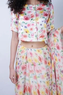 Nadiya Paar Floral Satin Blouse -Inca Sales Store napa4 2