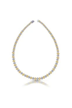 Diosa Paris Yellow & White Solitaire Necklace
