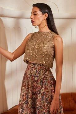 Nikita Mhaisalkar Brick Printed Sheeted Lehenga Set -Inca Sales Store nf f22 006 2