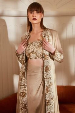 Nikita Mhaisalkar Ivory Embellished Jacket Set -Inca Sales Store nf f22 017 3