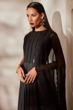 Nikita Mhaisalkar Black Embellished Anarkali Set -Inca Sales Store nf f22 019 4
