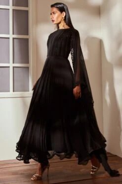 Nikita Mhaisalkar Black Embellished Anarkali Set -Inca Sales Store nf f22 019 5