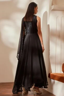 Nikita Mhaisalkar Black Embellished Anarkali Set -Inca Sales Store nf f22 019 6