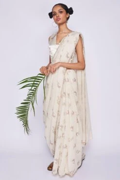 Nadiya Paar Ivory Twigs Satin Blouse -Inca Sales Store np s twigs 2