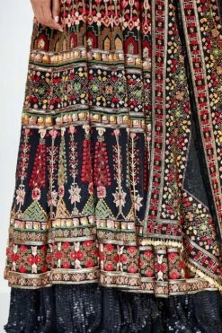 Nakul Sen Black Anarkali Set With Tribal Embroidery -Inca Sales Store ns 1035 4