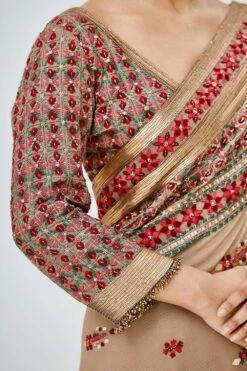Nakul Sen Embroidered Chiffon Saree With Blouse -Inca Sales Store ns 1044 3