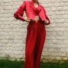 Ode To Odd Red Puffy Sleeved Coat 2 Ode To Odd Red Puffy Sleeved Coat -Inca Sales Store oto12 1
