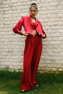 Ode To Odd Red Puffy Sleeved Coat