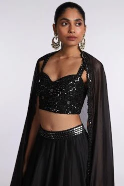 Punit Balana Silk Chanderi Lehenga Set With Mirror Work -Inca Sales Store pbrb 46 05