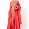 Petticoat Lane By Divya Pink Floral Embroidered Anarkali Set -Inca Sales Store pl0709 1