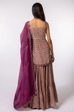 Petticoat Lane By Divya Printed Strappy Sharara Set With Burgundy Dupatta -Inca Sales Store pld04 4