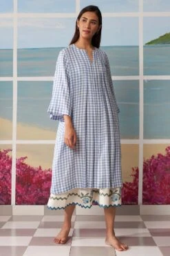 Ikai Blue Gingham Dress & Skirt Set 8 Ikai Blue Gingham Dress & Skirt Set -Inca Sales Store pld3133 3