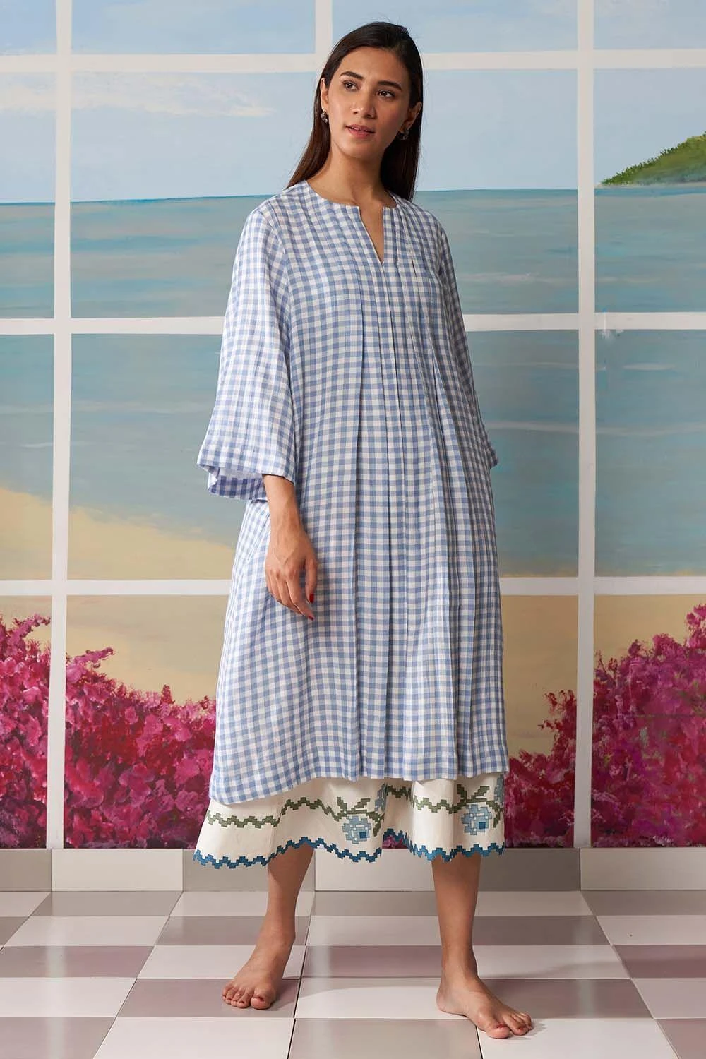 Ikai Blue Gingham Dress & Skirt Set 5 Ikai Blue Gingham Dress & Skirt Set - Image 3