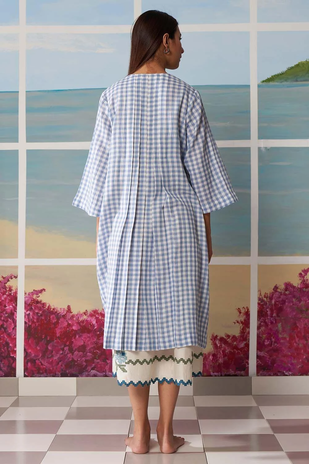 Ikai Blue Gingham Dress & Skirt Set 6 Ikai Blue Gingham Dress & Skirt Set - Image 4