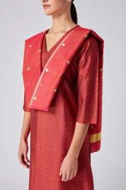 Red Cotton Silk Dupatta -Inca Sales Store pratap2010 2 5