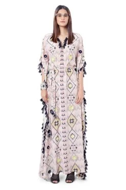 Best Seller 5 Payal Singhal Diamond Printed Embroidered Kaftan With Belt