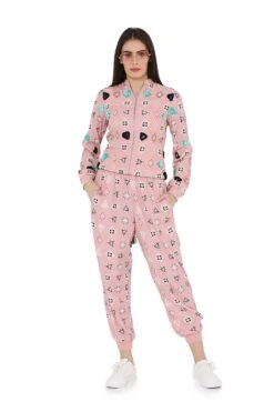 PS Pret By Payal Singhal Printed Back-tie Bomber Jacket & Joggers