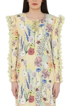 PS Pret By Payal Singhal Yellow Printed Kaftan With High Slit -Inca Sales Store ps fw819 4