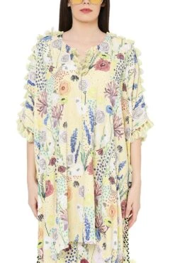 PS Pret By Payal Singhal Yellow Printed Kaftan Top With Culottes -Inca Sales Store ps fw822 3