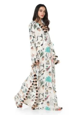 PS Pret By Payal Singhal Cafe Morocco Print Crepe Beyza Kaftan -Inca Sales Store ps kf0046 3