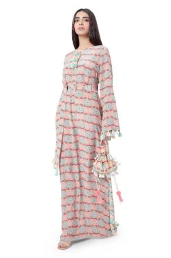 Payal Singhal Printed Kaftan With Tassel Detail -Inca Sales Store ps kf0046 n 2