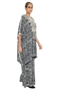 Payal Singhal Black Printed Crepe Kaftan Set -Inca Sales Store ps kp0088 a 3