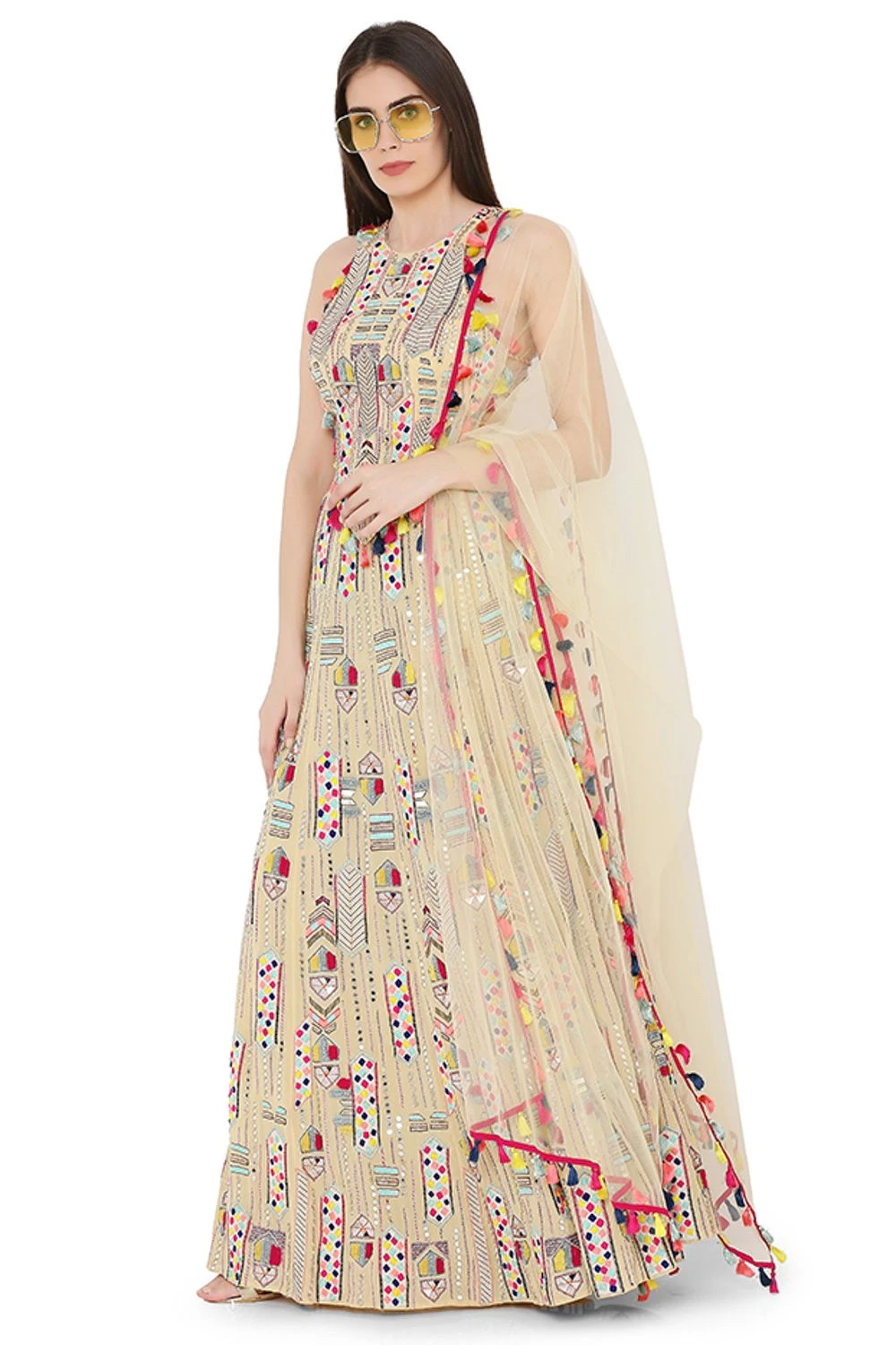 Payal Singhal Pale Yellow Lehenga Set With Embroidered Choli 4 Payal Singhal Pale Yellow Lehenga Set With Embroidered Choli - Image 2