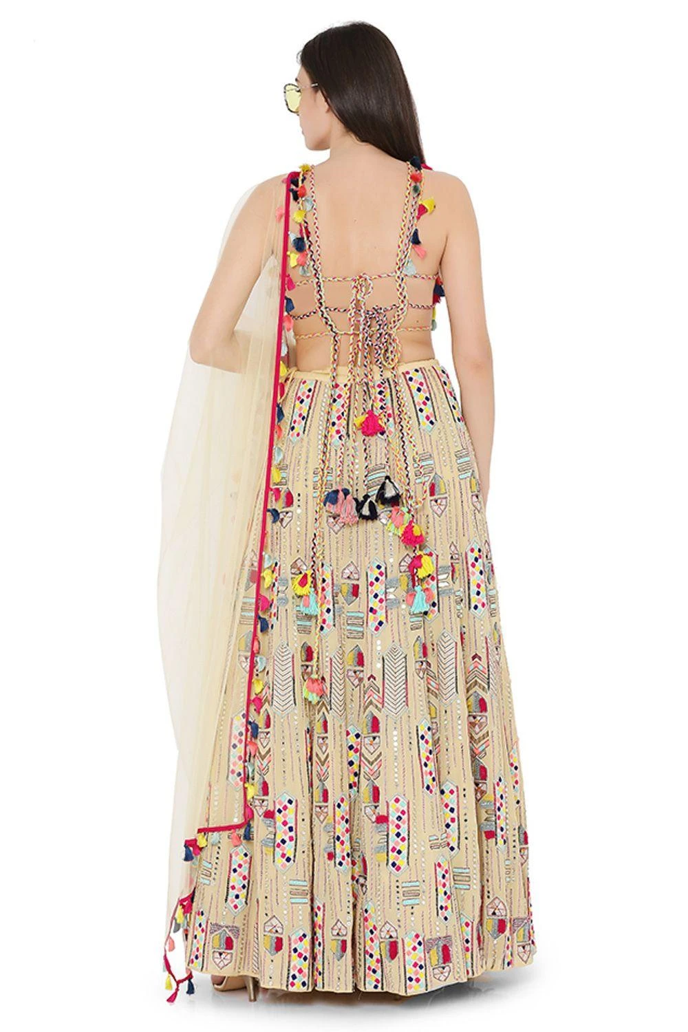 Payal Singhal Pale Yellow Lehenga Set With Embroidered Choli 8 Payal Singhal Pale Yellow Lehenga Set With Embroidered Choli - Image 6