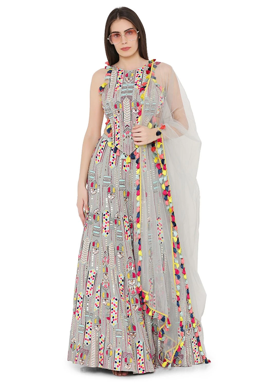 Payal Singhal Pale Blue Lehenga Set With Tie Up Choli 3 Payal Singhal Pale Blue Lehenga Set With Tie Up Choli