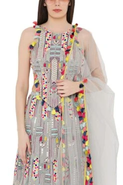 Payal Singhal Pale Blue Lehenga Set With Tie Up Choli 10 Payal Singhal Pale Blue Lehenga Set With Tie Up Choli -Inca Sales Store ps lh0019 a 3