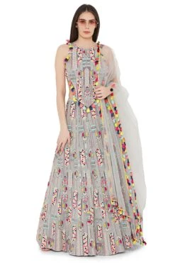 Payal Singhal Pale Blue Lehenga Set With Tie Up Choli 11 Payal Singhal Pale Blue Lehenga Set With Tie Up Choli -Inca Sales Store ps lh0019 a 4