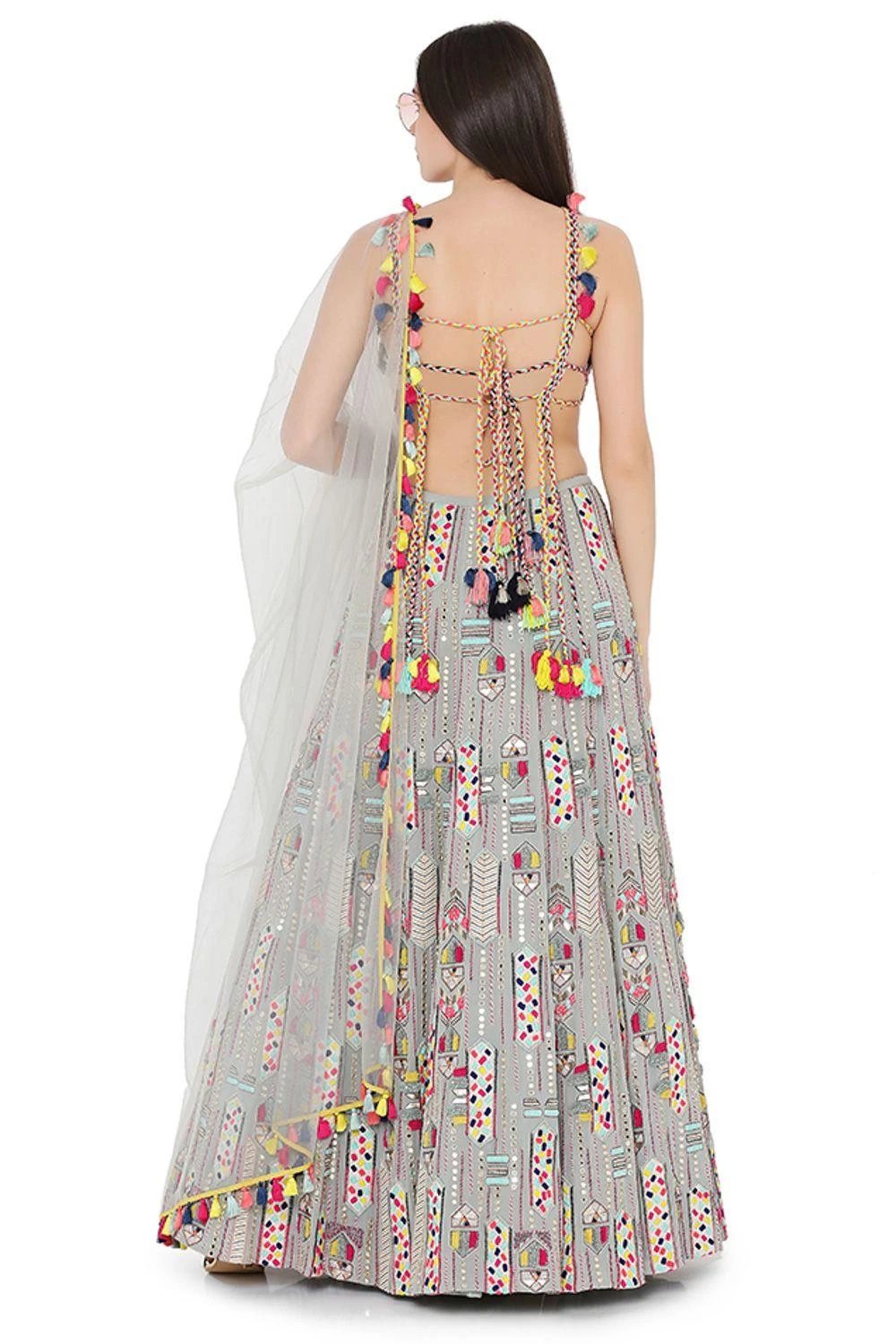 Payal Singhal Pale Blue Lehenga Set With Tie Up Choli 8 Payal Singhal Pale Blue Lehenga Set With Tie Up Choli - Image 6