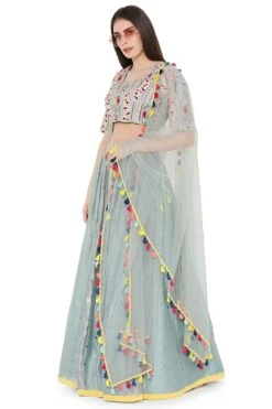 Payal Singhal Pale Blue Brocade Lehenga Set -Inca Sales Store ps lh0020 c 2
