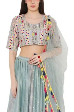 Payal Singhal Pale Blue Brocade Lehenga Set -Inca Sales Store ps lh0020 c 3