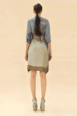 Abhishek Sharma Concealed Placket Shirt Dress -Inca Sales Store psh05blue 5