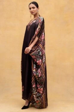 Rajdeep Ranawat Black Chintz Printed Kaftan With Kutch Borders 10 Rajdeep Ranawat Black Chintz Printed Kaftan With Kutch Borders -Inca Sales Store r 32rr2 3