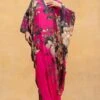 Rajdeep Ranawat Fuchsia Floral Printed Kaftan