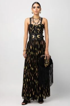 Rara Avis Long Dress With Cinched Waist