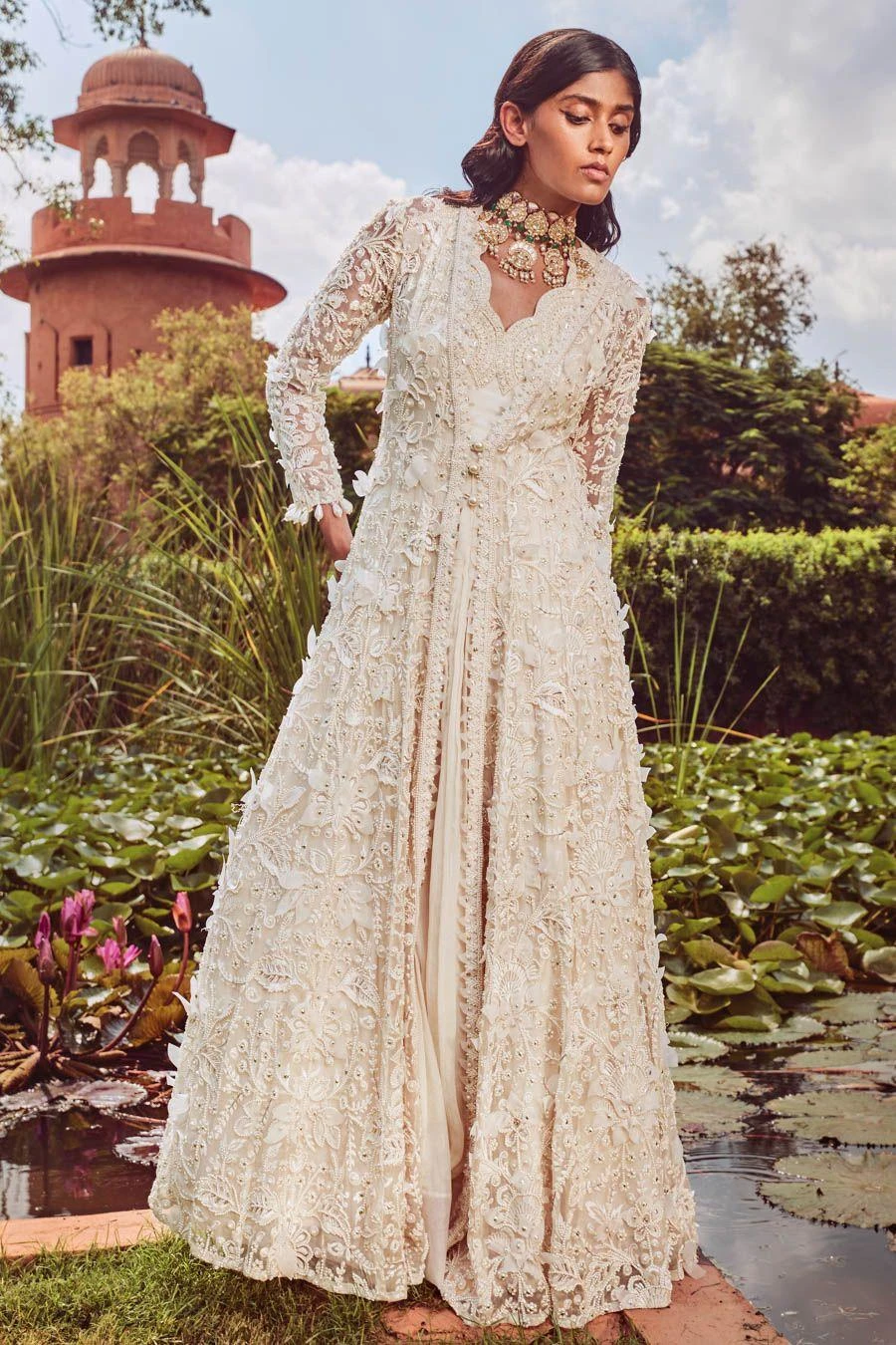 Ridhima Bhasin Ivory Floral Embellished Jacket Set 3 Ridhima Bhasin Ivory Floral Embellished Jacket Set