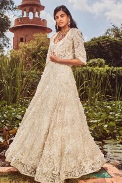 Ridhima Bhasin Ivory Embellished Jacket Set -Inca Sales Store rb 1811rb24 2