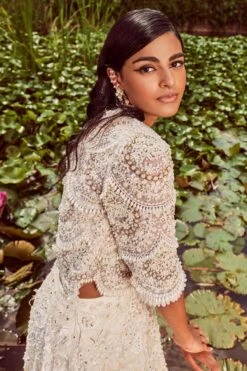 Ridhima Bhasin Ivory Embellished Jacket Set -Inca Sales Store rb 1811rb24 5