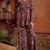 Ridhima Bhasin Purple Embellished Peplum Kurta & Sharara Set -Inca Sales Store rb 1811rb7 1