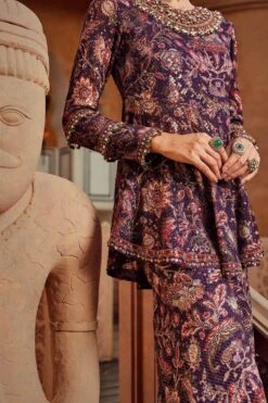 Ridhima Bhasin Purple Embellished Peplum Kurta & Sharara Set -Inca Sales Store rb 1811rb7 3