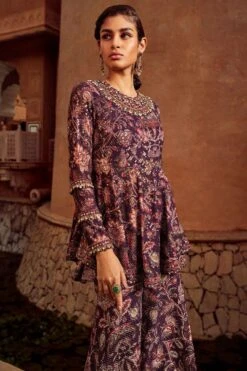 Ridhima Bhasin Purple Embellished Peplum Kurta & Sharara Set -Inca Sales Store rb 1811rb7 6