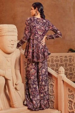Ridhima Bhasin Purple Embellished Peplum Kurta & Sharara Set -Inca Sales Store rb 1811rb7 7