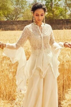 Ridhima Bhasin Ivory Embroidered Sharara Set -Inca Sales Store rbss21 19 3