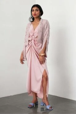 431-88 By Shweta Kapur Pink Embroidered Jacket