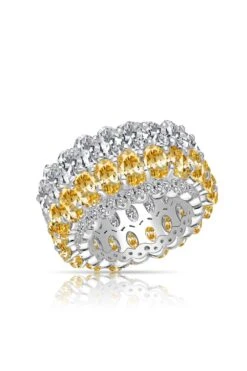 Diosa Paris White & Yellow Eternity Band Ring