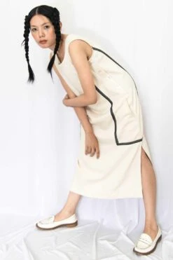 Rias Jaipur Ecru Cotton Denim Dress -Inca Sales Store rias mix 05 4